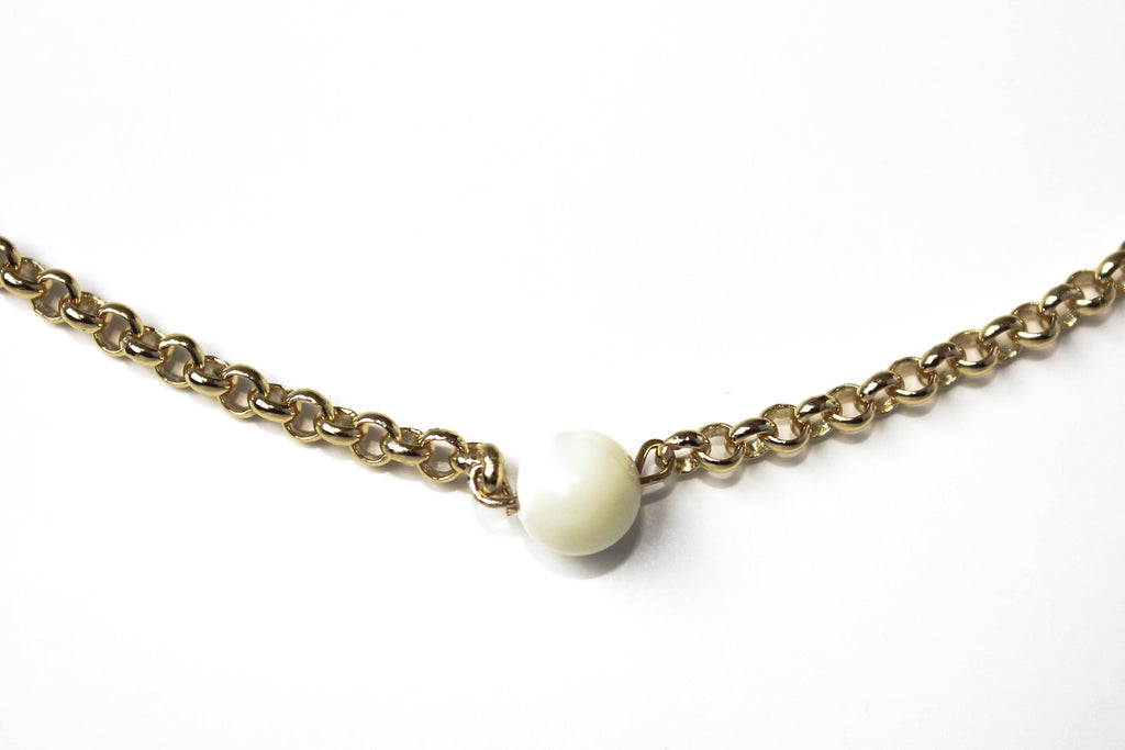 Sam Choker Necklace in Ivory Pearl