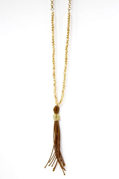 Sofia Beaded Chain Tassel Necklace